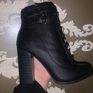 Black leather boot